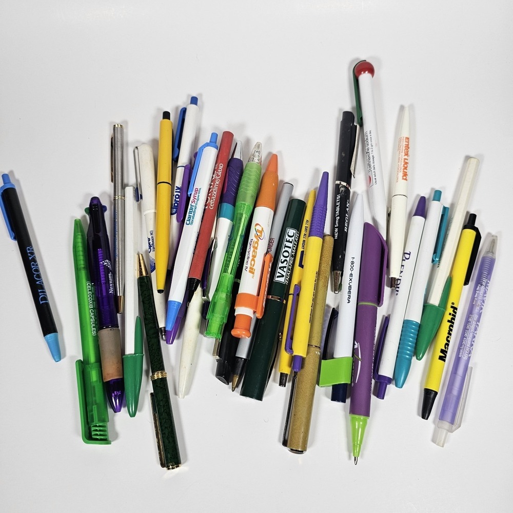 Lot Plastic Pharmaceutical Drug Rep Pens Medical Collectibles